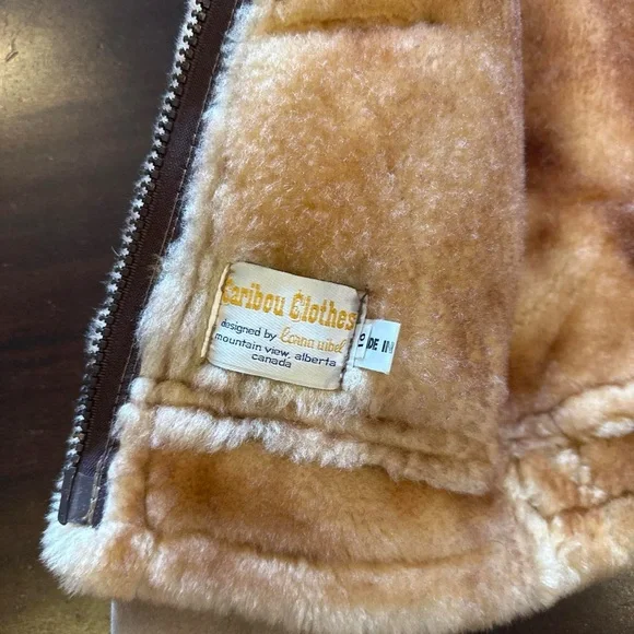 Shearling Trim Suede Jacket in Beige-Tan - Picture 2 of 8